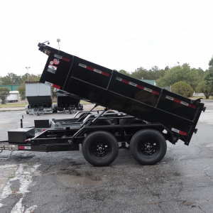 SUT 5' x 10' "Light Duty" Tandem Axle Dump Trailer "Single RAM Lift" w/24" High Sides/Dble Swing Doors/NO Ramps (7k GVWR)