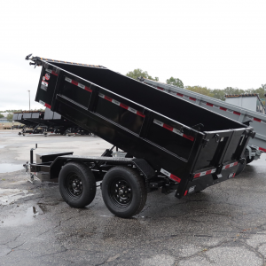 SUT 5' x 10' "Medium Duty" Tandem Axle Dump Trailer "Single RAM Lift" w/24" High Sides/Dbl Swing Doors/NO Ramps (10.4k GVWR)