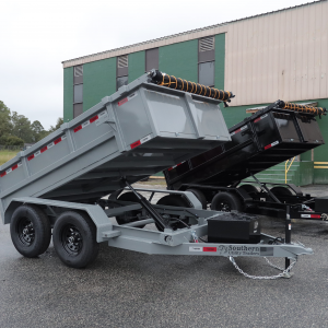 SUT 6' x 10' "Medium Duty" Tandem Axle Dump Trailer 'Single RAM Lift" w/24" High Sides/Dbl Swing Doors/NO Ramps (10.4k GVWR)