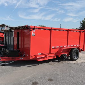 SUT 7' x 16' "Max Duty" Tandem Axle "3-Stage Lift" Dump Trailer w/44" High Sides/Dble Rear Swing Doors/Ramps (16k GVWR)